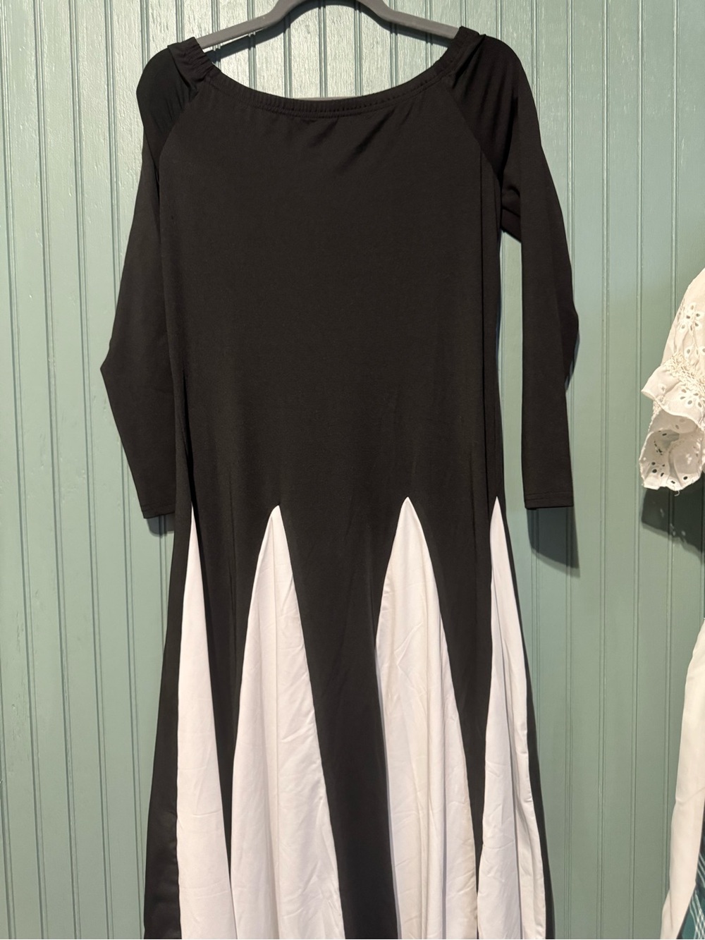 Black & White Maxi Dress with Contrasting Panels